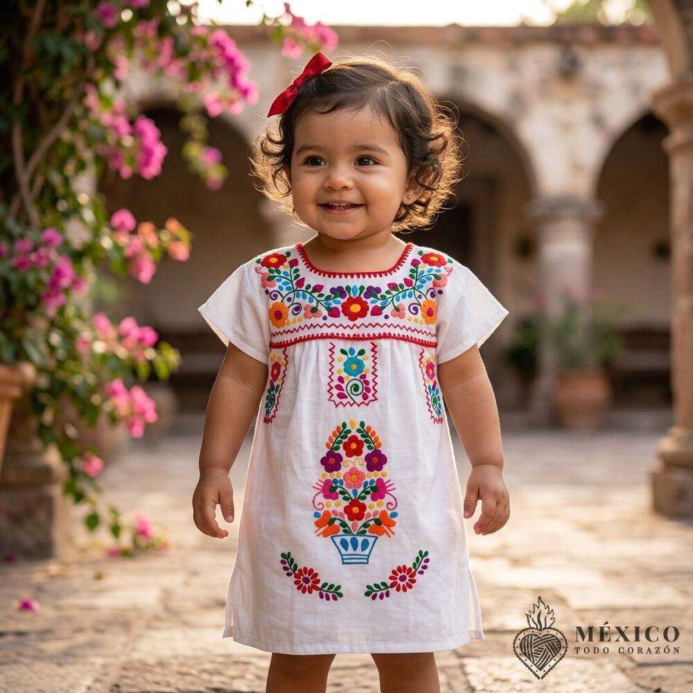 Mexican hand embroidered Chanelito Puebla dress size 1 see measurements